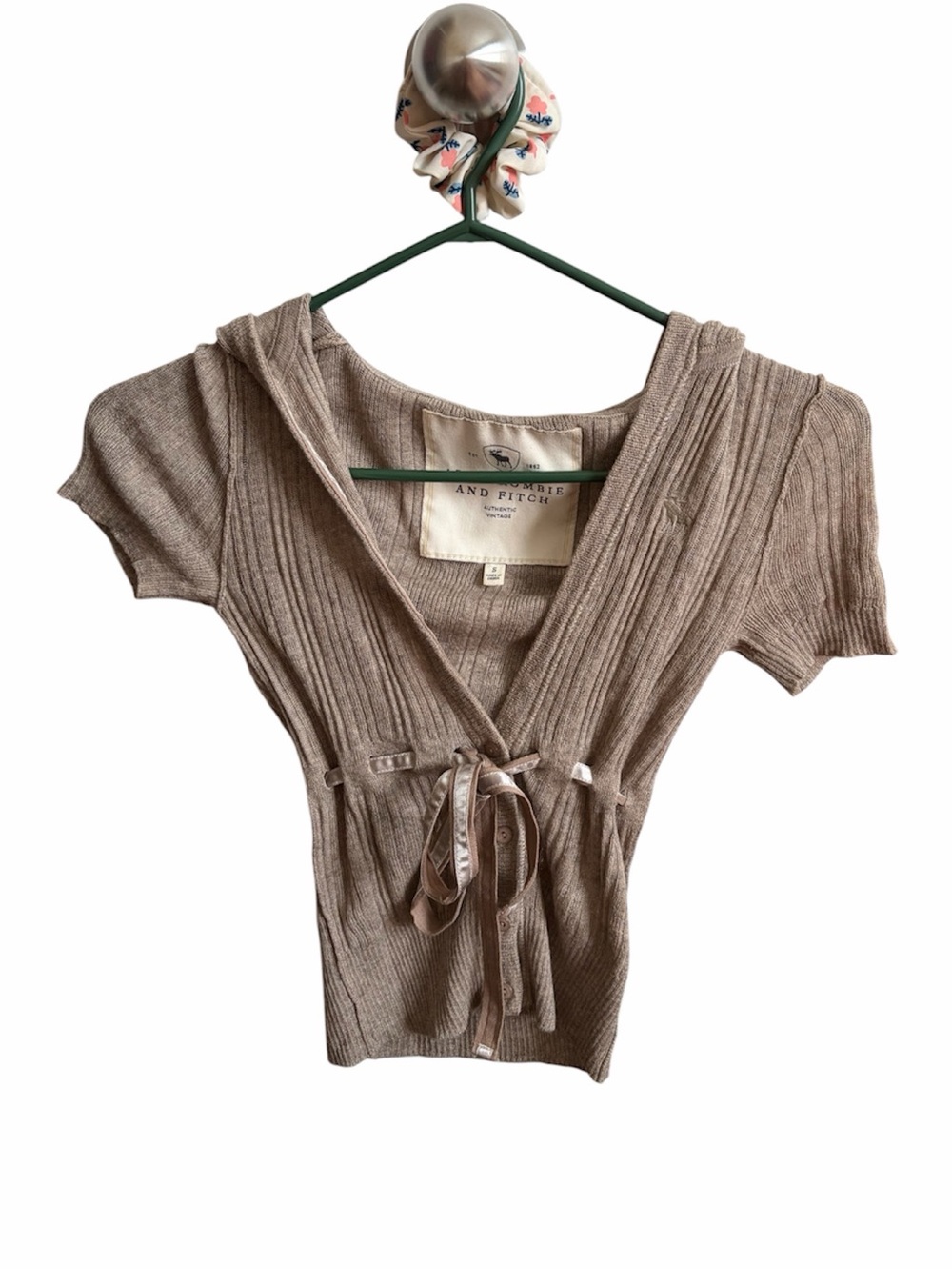RARE Y2K VTG Abercrombie & Fitch Short-Sleeve Wrap Cardigan